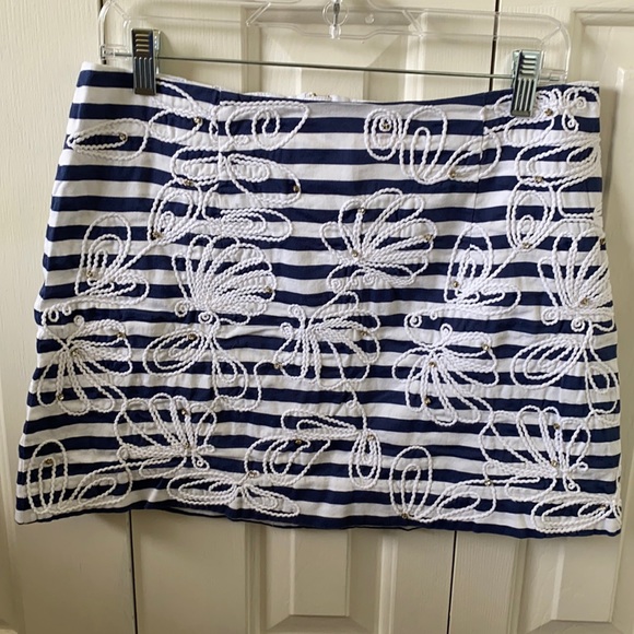 Navy Stripe Lilly Pulitzer Rhinestone Skirt - Picture 1 of 6